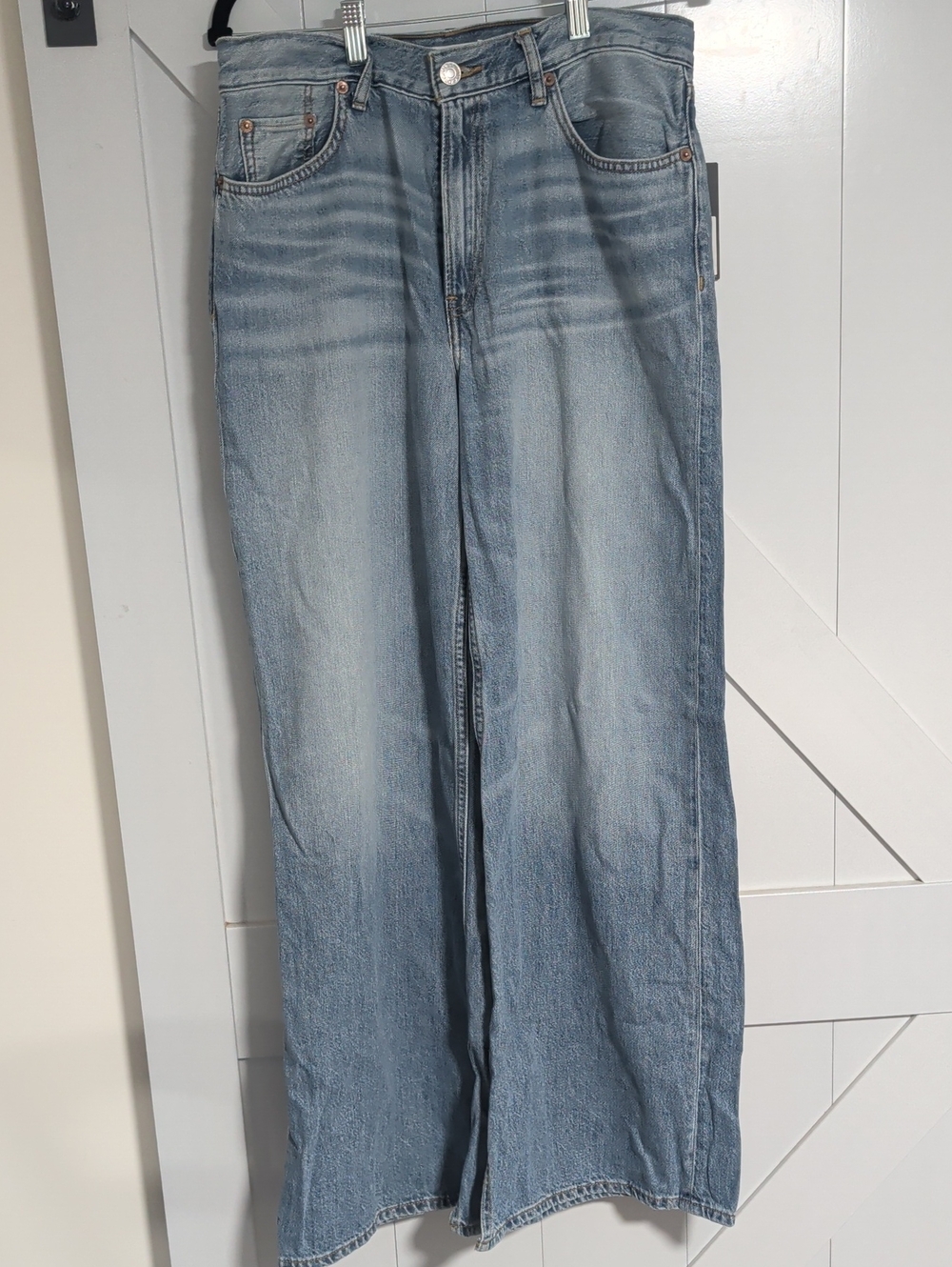 RE/DONE Denim Column Skirt Wide Leg Jeans Blue Waist 26